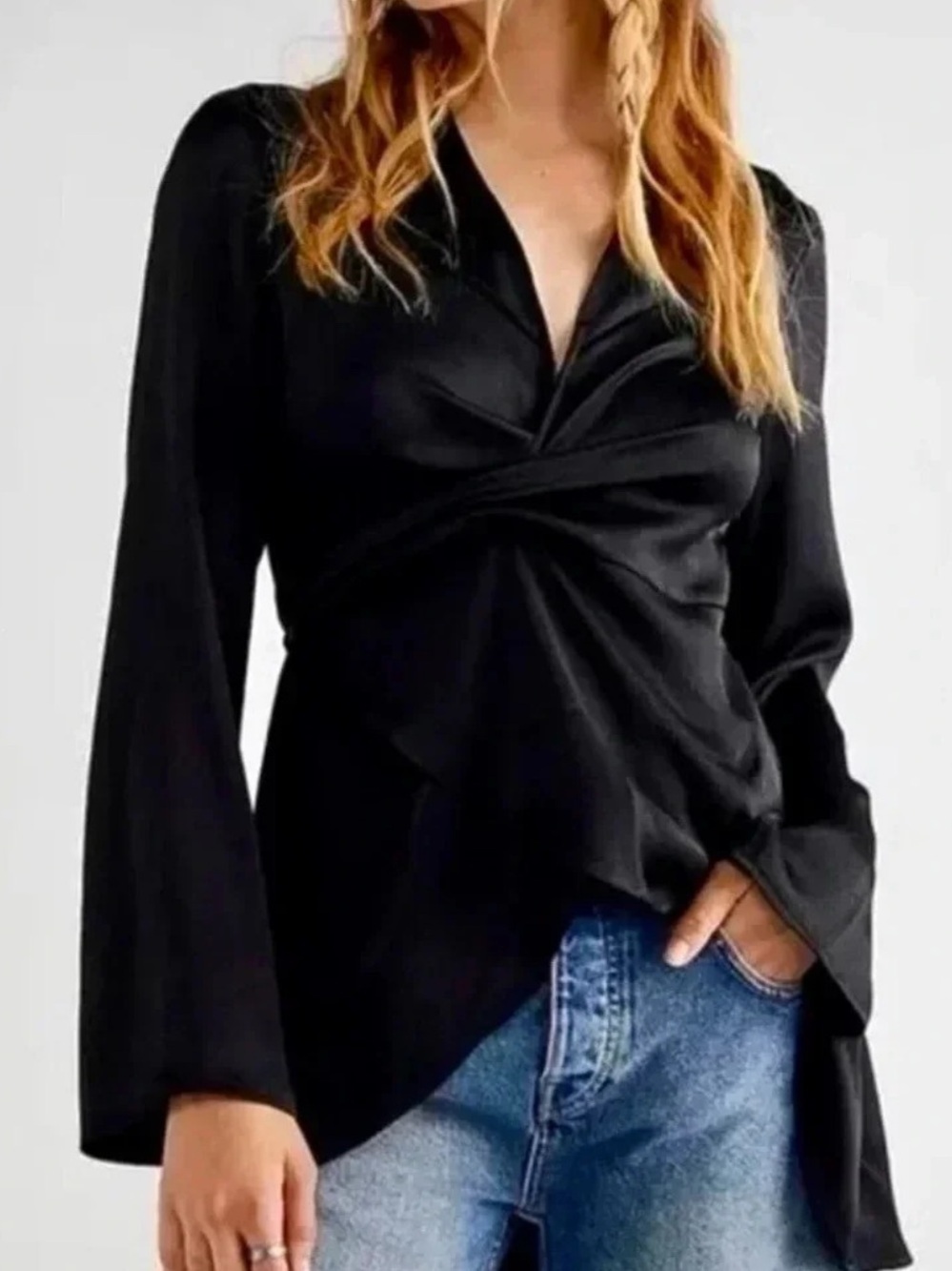 Free People Harley Wrap Top Size Small - Picture 2 of 8